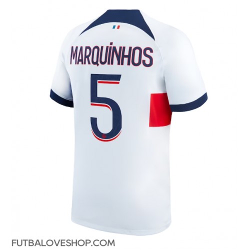Dres Paris Saint-Germain Marquinhos #5 Preč 2023-24 Krátky Rukáv
